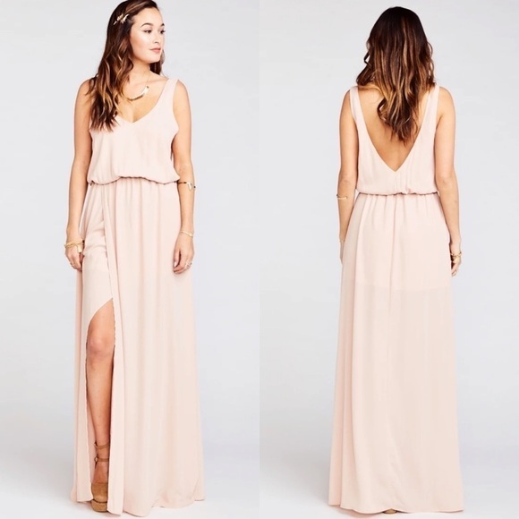 Show Me Your‎ Mumu Kendall Maxi Dress in Dusty Blush Crisp Pink Size Medium - Picture 1 of 9